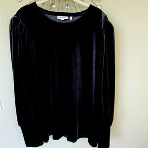 Chico's Elegant Black Velvet Blouse